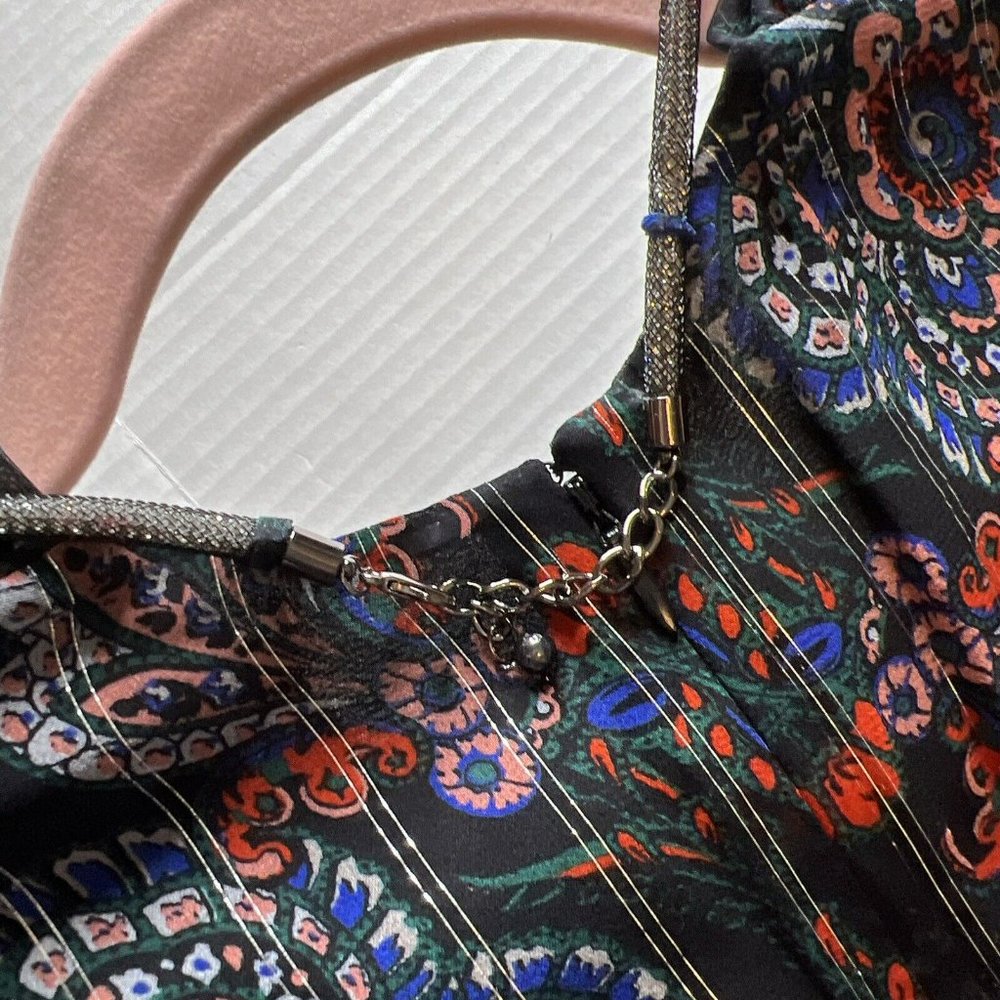 Veronica Beard Black Floral Maxi Dress with Navy and Rust Accents - Picture 15 of 15